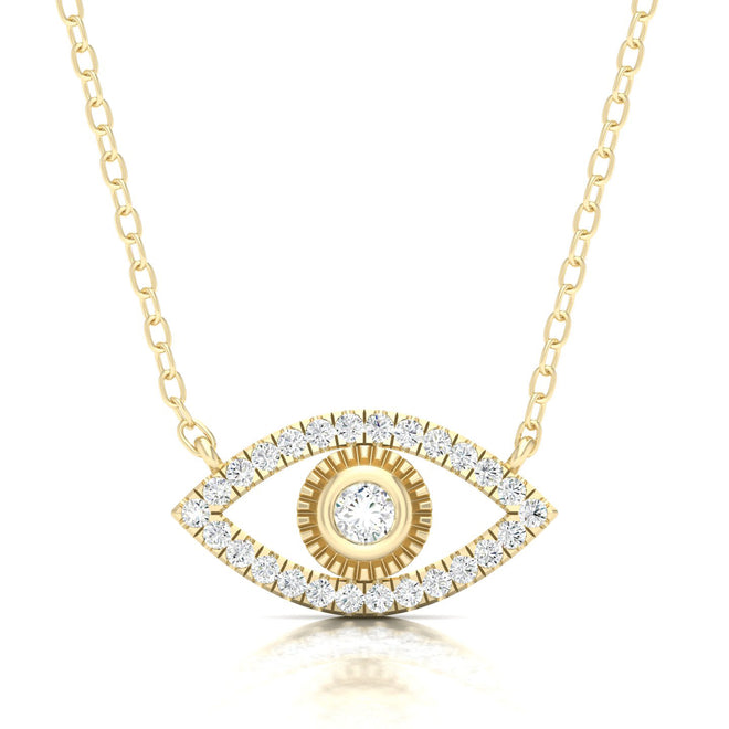 1/5 Ctw Evil Eye Miligrain Fashion Pendant