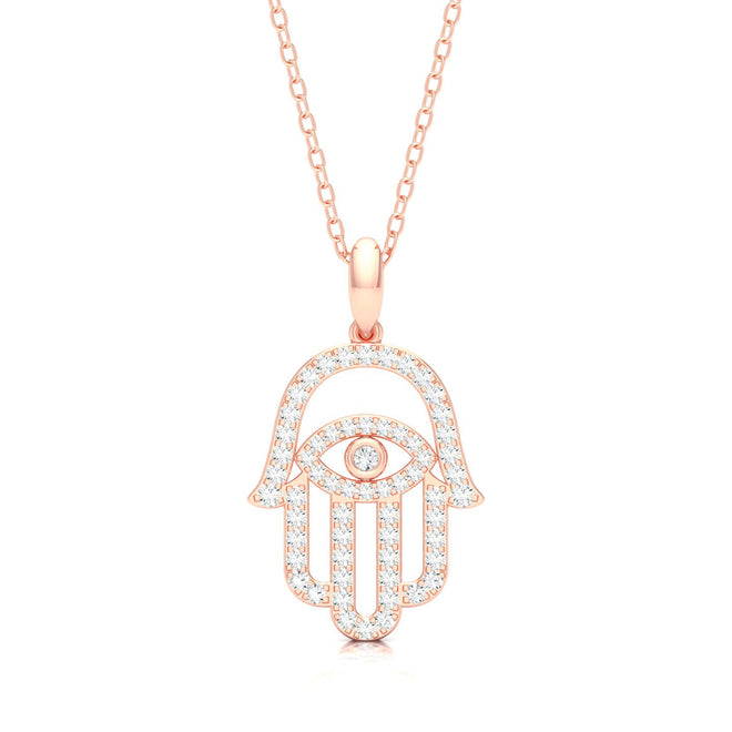 3/8 Ctw Hamsa Evil Eye Fashion Pendant