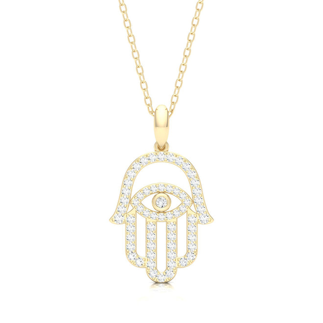 3/8 Ctw Hamsa Evil Eye Fashion Pendant