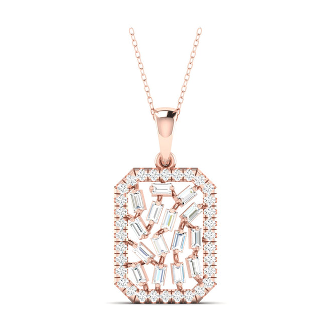 5/8 Ctw Round Baguette Fashion Pendant