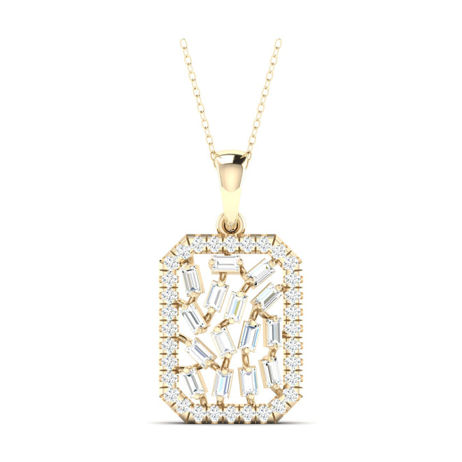 5/8 Ctw Round Baguette Fashion Pendant