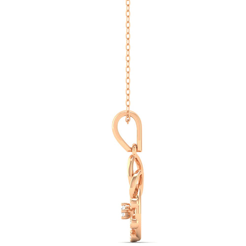 0.07Ct Round Diamond Circle Pendant 9k Solid Gold