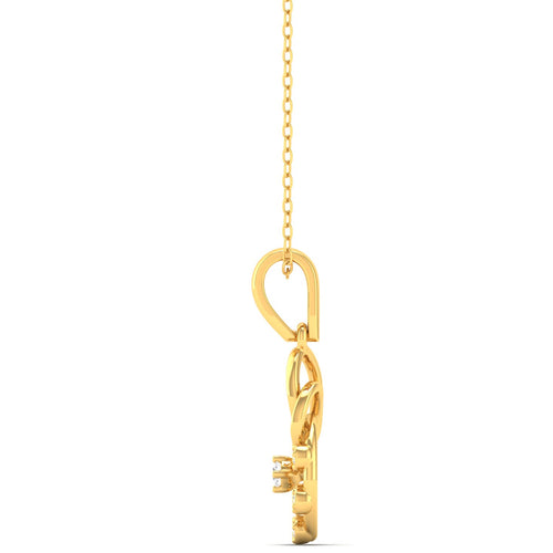 0.07Ct Round Diamond Circle Pendant 9k Solid Gold
