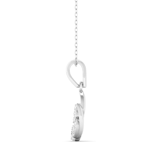 0.07Ct Round Diamond Three Leaf Pendant 9k Solid