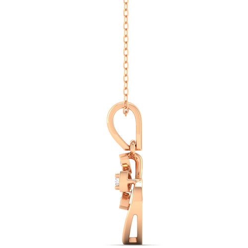 0.06Ct Round Diamond Heart Cross Pendant 9k Solid Gold