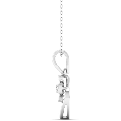 0.06Ct Round Diamond Heart Cross Pendant 9k Solid Gold