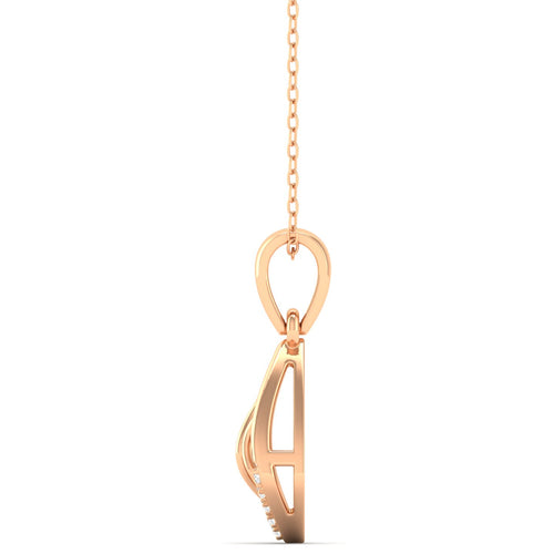 0.06Ct Round Diamond Shell Pendant 9k Solid