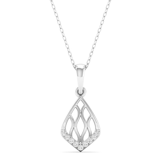 0.06Ct Round Diamond Shell Pendant 9k Solid