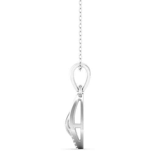 0.06Ct Round Diamond Shell Pendant 9k Solid