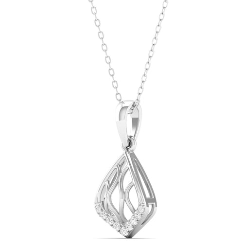0.06Ct Round Diamond Shell Pendant 9k Solid
