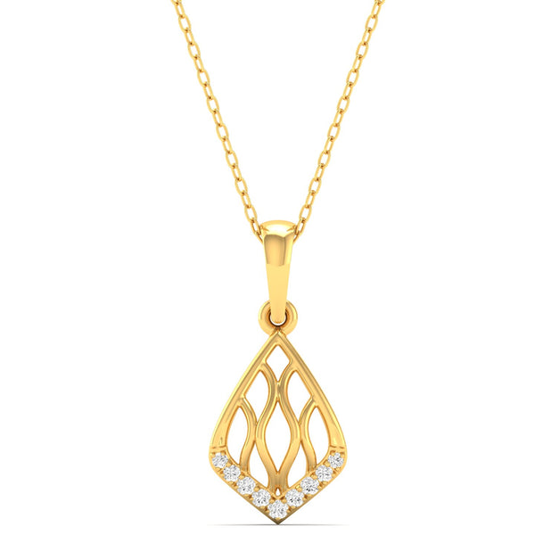 0.06Ct Round Diamond Shell Pendant 9k Solid