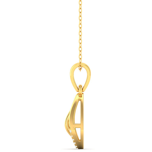 0.06Ct Round Diamond Shell Pendant 9k Solid