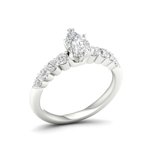 1 1/2 ctw Graduated Lab Grown Pear Centre Engagement Ring