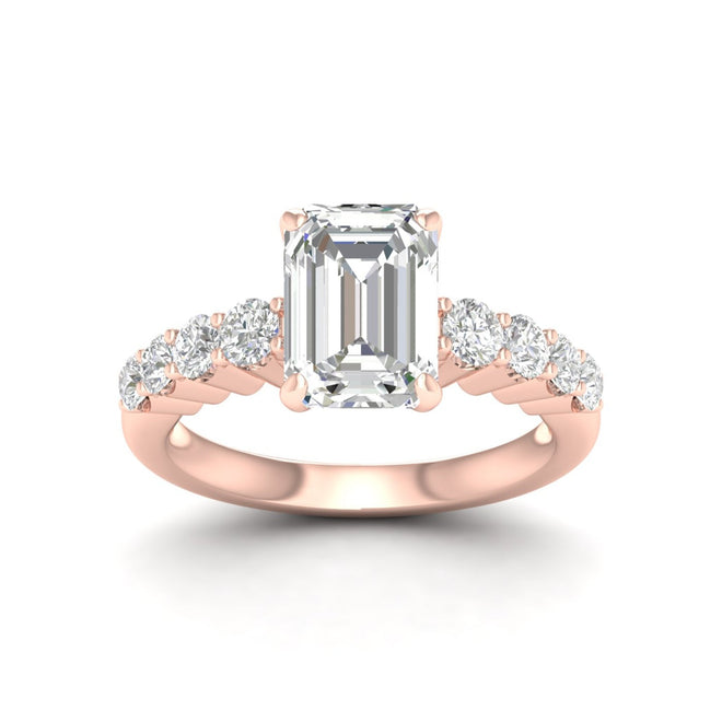 2 1/2 ctw Graduated Emerald Centre Engagement Ring