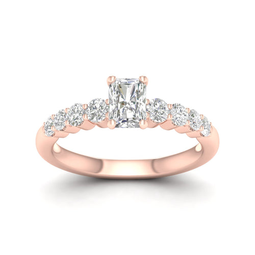 1 1/4 ctw Graduated Lab Grown Radiant Centre Engagement Ring