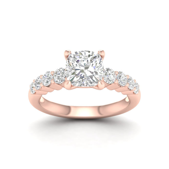 2 1/2 ctw Graduated Cushion Centre Engagement Ring