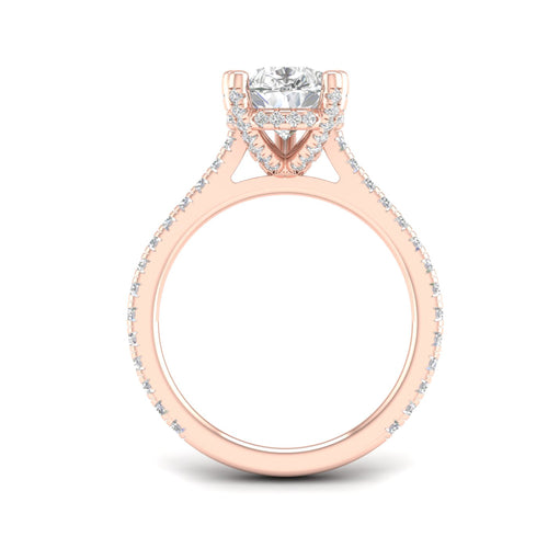 3 3/4 ctw Pear Accented Hidden Halo Lab Grown Ring