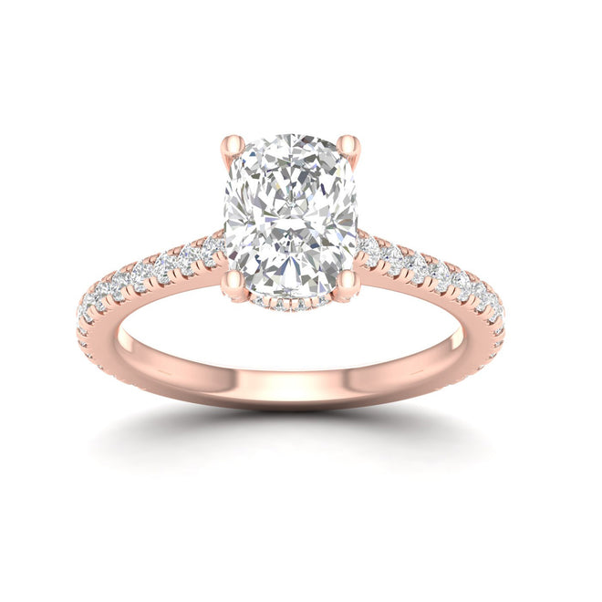 2 5/8 ctw Cushion Accented Hidden Halo Ring