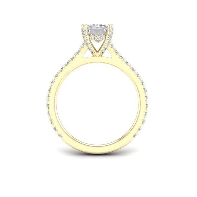 2 5/8 ctw Emerald Accented Hidden Halo Ring