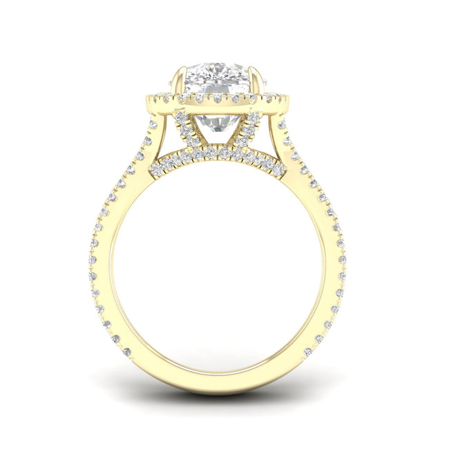 5 1/10 ctw Cushion Split Shank Halo Ring