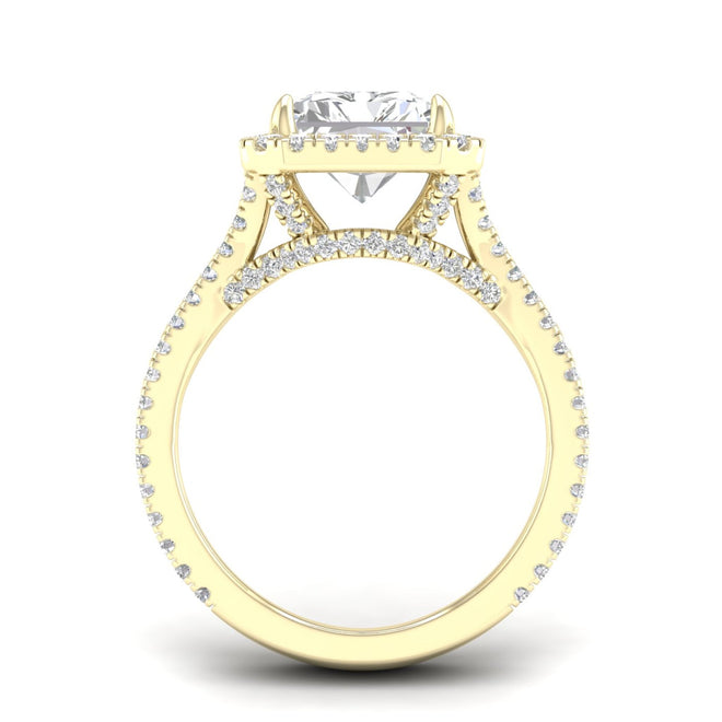 5 ctw Radiant Split Shank Halo Ring