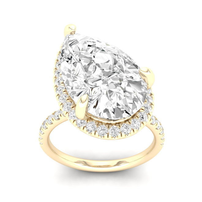 5 Ct. Center Pear Offset Hidden Halo Ring