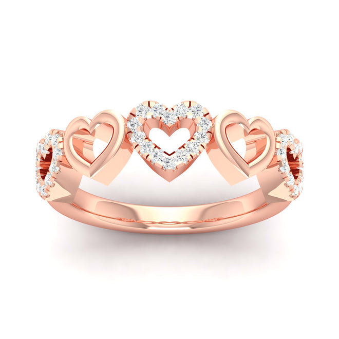 1/5 Ctw Heart Fashion Stackable Ring