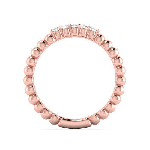 1/10 Ctw Five Stone Bubble Stackable Fashion Ring