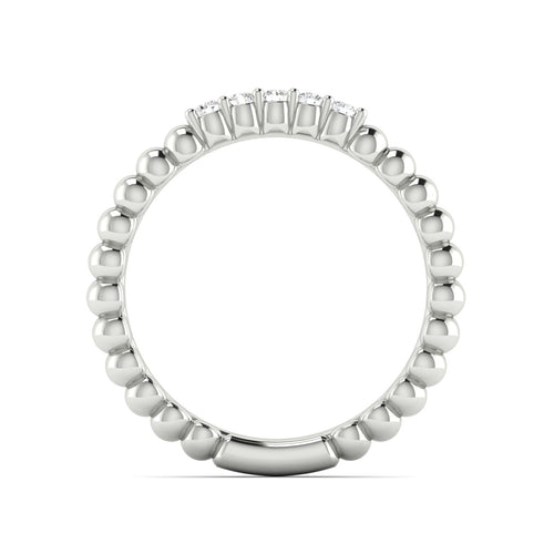 1/10 Ctw Five Stone Bubble Stackable Fashion Ring