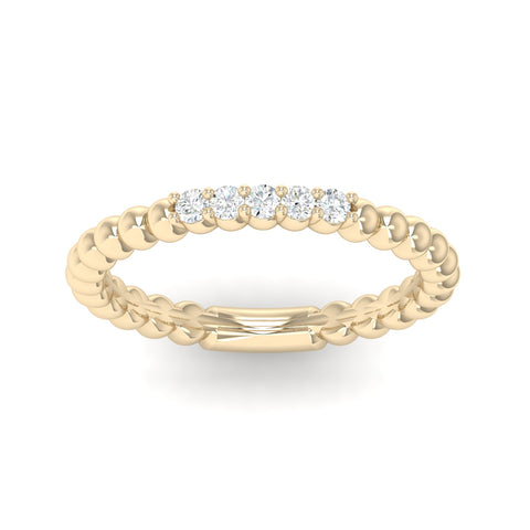 1/10 Ctw Five Stone Bubble Stackable Fashion Ring