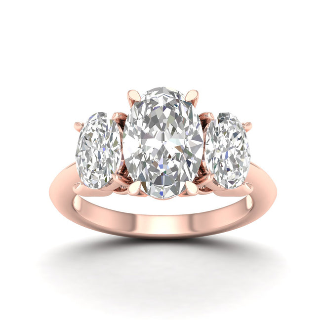 5 Ctw Oval Three Stone Engagement Ring