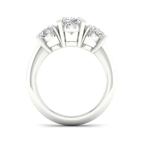 5 Ctw Oval Lab Grown Three Stone Engagement Ring