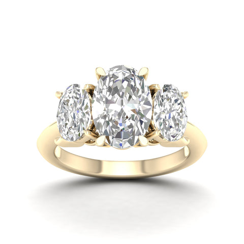 5 Ctw Oval Three Stone Engagement Ring