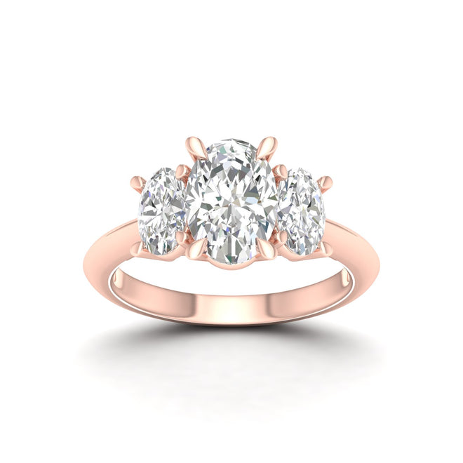 4 Ctw Oval Three Stone Engagement Ring