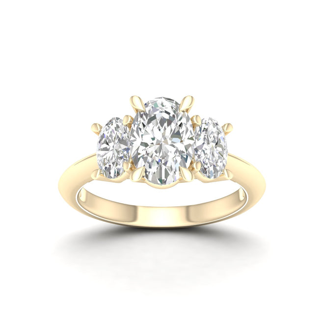 4 Ctw Oval Three Stone Engagement Ring