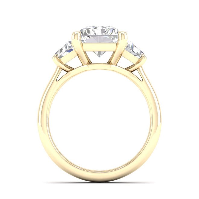 5 Ctw Emerald Side Stone Three Stone Engagement Ring