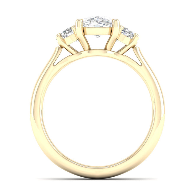 2 1/2 ctw Cushion Side Stone Three Stone Ring
