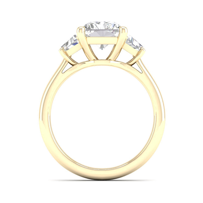 2 1/2 ctw Radiant Side Stone Three Stone Ring