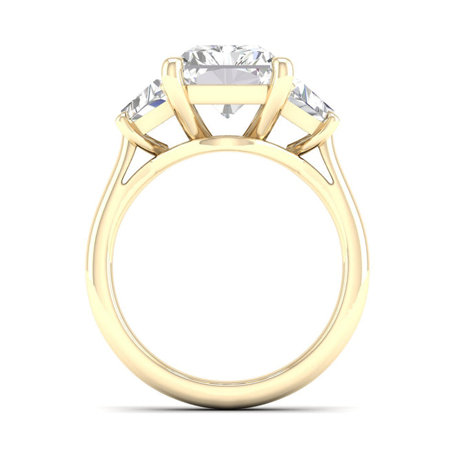 3 3/4 ctw Emerald Side Stone Three Stone Ring