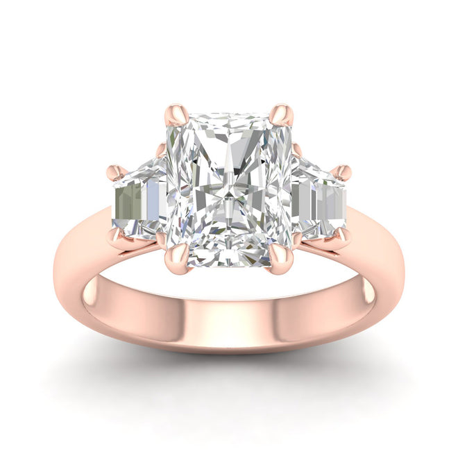 2 1/2 ctw Emerald Trapezoid Three Stone Ring