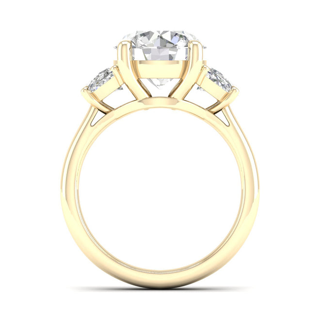 5 Ctw Round Halfmoon Three Stone Ring