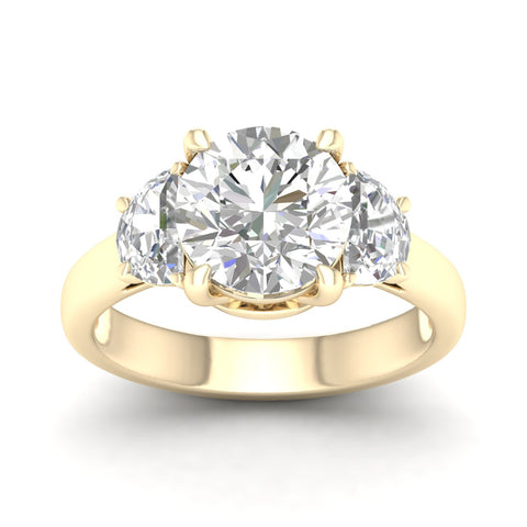 2 1/2 ctw Round Halfmoon Three Stone Ring