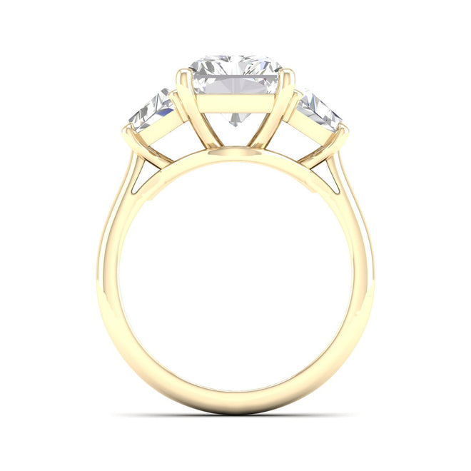 3 5/8 Ctw Radiant Side Stone Three Stone Ring