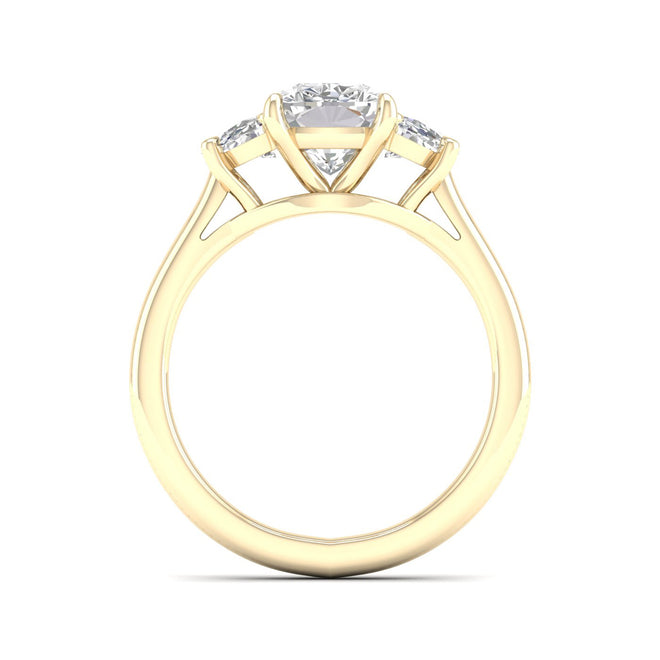 2 5/8 ctw Cushion Side Stone Three Stone Ring