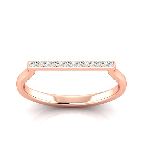 0.065 Ctw Bar Lab Grown Fashion Stackable Ring