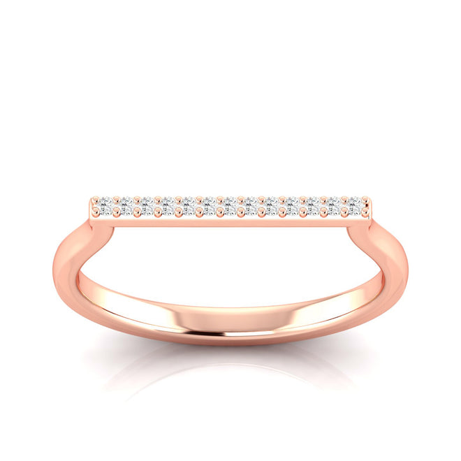 0.065 Ctw Bar Fashion Stackable Ring