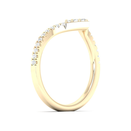 1/4 Ctw Chevron Stackable Fashion Ring