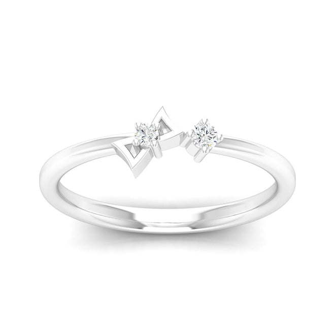0.05 Ctw Bow Lab Grown Fashion Stackable Ring