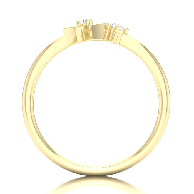 0.05 Ctw Bow Fashion Stackable Ring