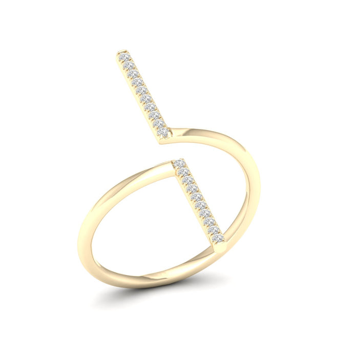 1/10 Ctw Round Cut Lab Grown Diamond Lerroa Fashion Ring 14k Solid Gold